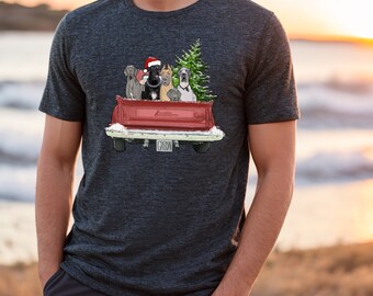 Great Dane Christmas T-Shirt, Farm Truck Dog Mom Tee