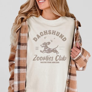 Dachshund Zoomies Club, Dog social club, Comfort Colors Shirt or Sweatshirt, Doxie Mom, Wiener Dog Dad, Dachshund Gifts, Wiener Dog Shirt