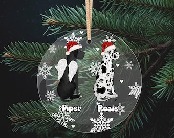Custom Great Dane Glass Ornament, Great Dane Christmas Ornament, Personalized Pet Ornament, Great Dane Gift, Great Dane Memorial Gift