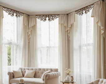Art Deco Lace Curtain Valance: Custom Laser Cut Window Decor