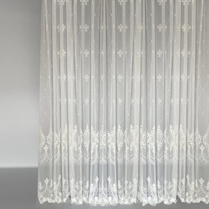 Europe classic sheer lace curtains, embroidered windows off white tulle, Elegant luxury curtains