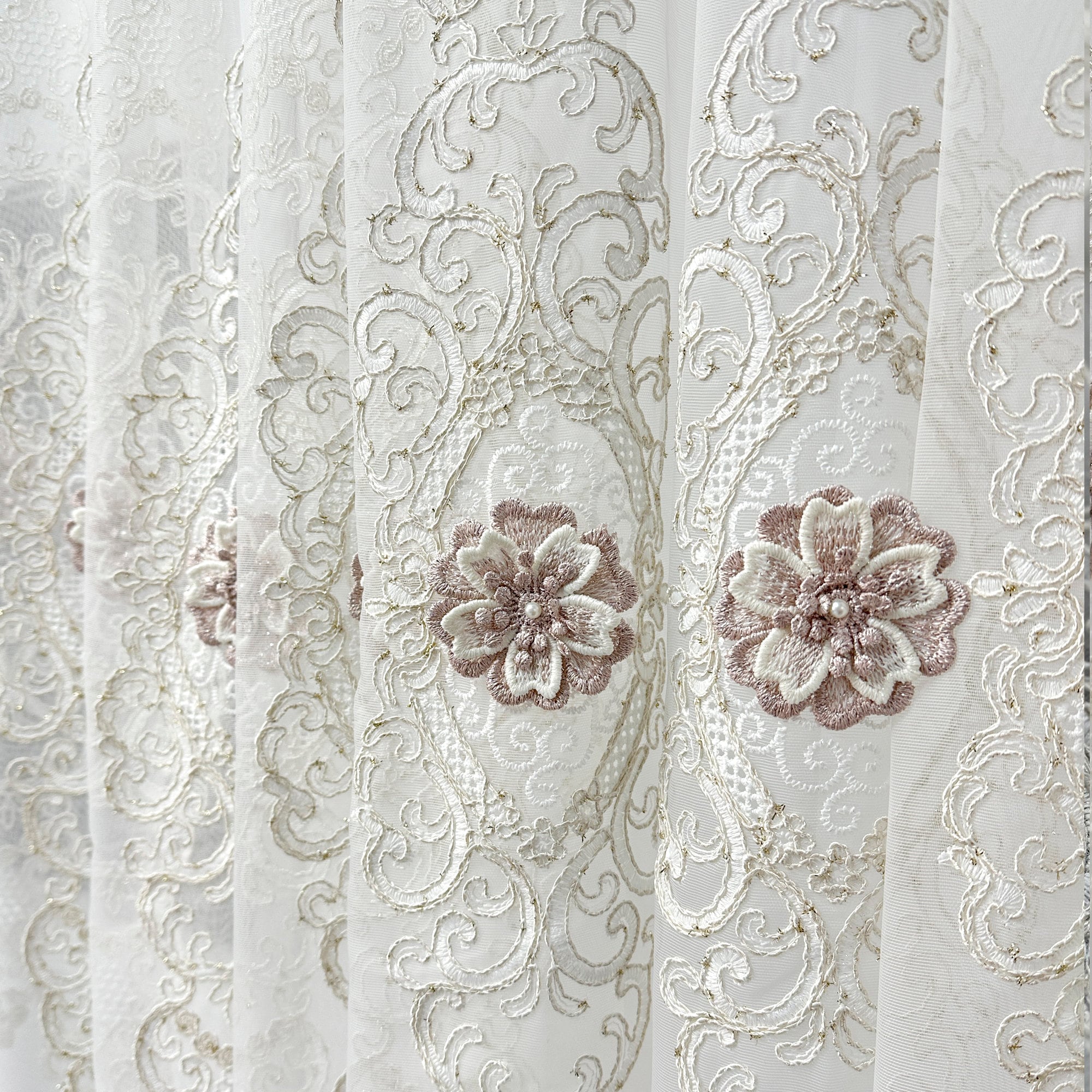 Victorian Lace Tulle Sheer Curtains: Luxury Lined Voiles With