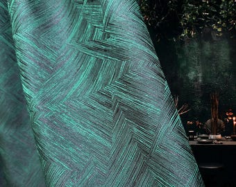 Luxury Mid Century Curtains for Living Room: Custom Blackout Thermal Green Drapes