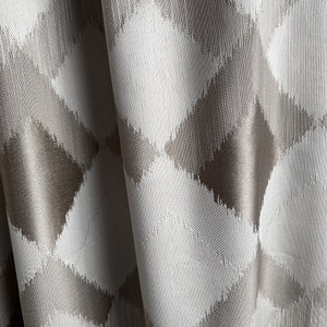 Rideaux à motifs brillants modernes sur mesure, rideaux à panneaux beige taupe à motifs géométriques, parures de fenêtre de style scandinave