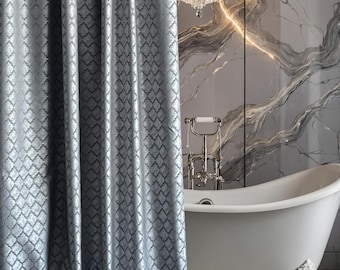 Custom Luxury Extra Long Fabric Shower Curtains | Unique Bathroom Drapes, Waterproof Lined