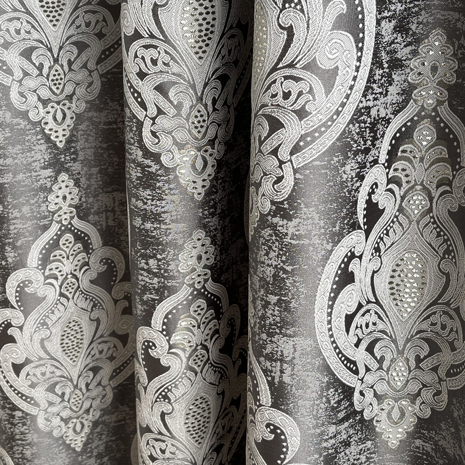 Flocked Damask Taffeta Brown | Very Lightweight Taffeta Fabric | Home Decor Fabric | 58 Wide Flocked Damask Taffeta Brown | Very Lightweight Taffeta Fabric | Home Decor Fabric | 58 Wide