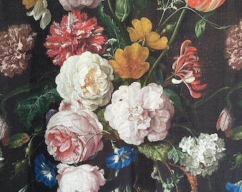 Dark Floral Curtains: Moody Botanical Blackout Drapes with Old Masters Flowers