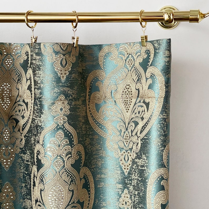 Jacquard Drapery Curtain Thick Living Room Curtains Luxury Etsy