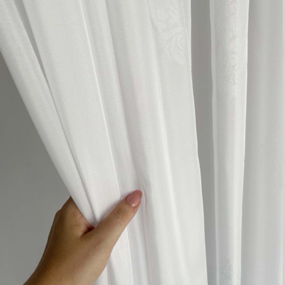 Cortinas blancas de crepé de seda con patrón de damasco, cortinas  transparentes para dormitorio, elegante Sheer Voile Tulle personalizado -   México