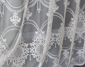 Victorian Lace Curtains: Sheer Pencil Pleat Curtains for Bedroom