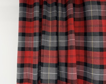Country Style Curtains: Red Checkered Drapes, Grommet Living Room Panels