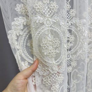 Luxury Medallion Embroidered Sheer Curtains: Victorian Floral Lace
