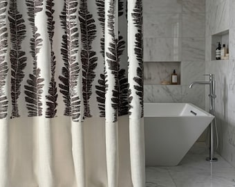 Custom Fabric Shower Curtain: Waterproof Linen Curtains for Bathroom