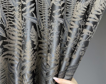 Custom Jacquard Living Room Curtains, Luxury Patterned Curtains for Boho Windows Decor, Bedroom Embroidered Curtains with Blackout Lining