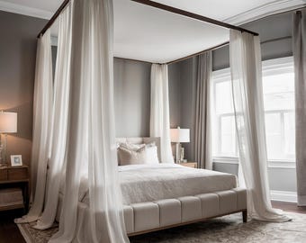 Weißer Voile Betthimmel Vorhänge für Himmelbett