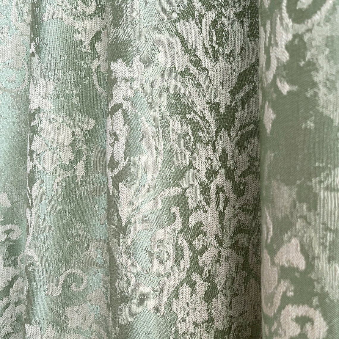 Damask floral curtain panels Jacquard drapery curtain thick Etsy