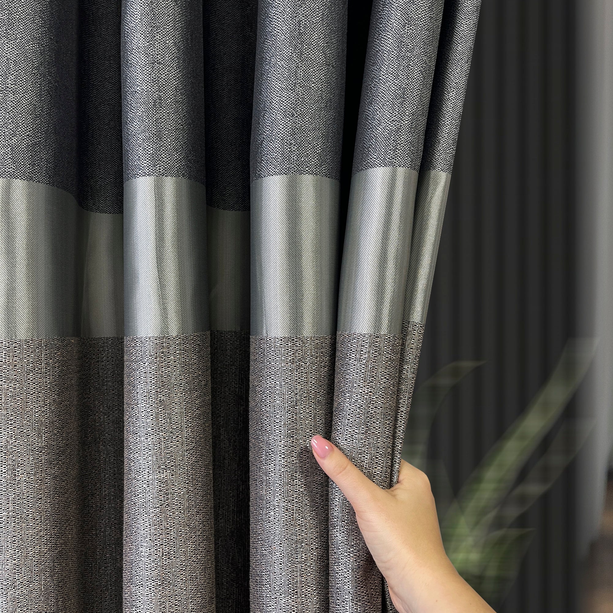 Gray And Beige Living Room Curtains