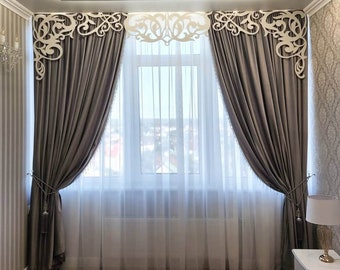 Laser Cut Window Lambrequin: Custom Openwork Curtain Valance