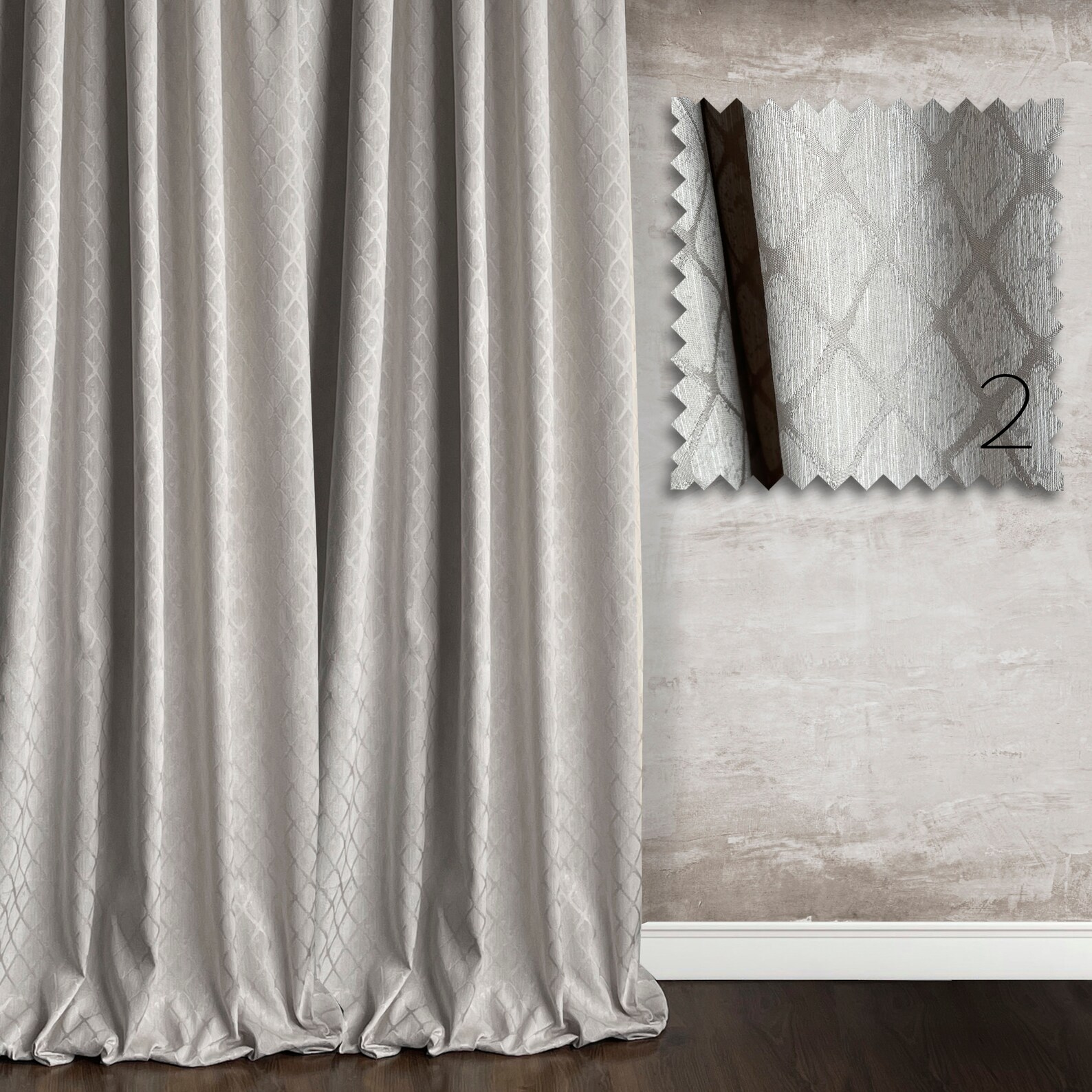 A Pair of Diamonds Curtain Panel Modern Geometric Pattern Etsy