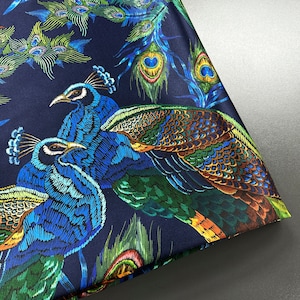 Custom Bohemian Peacock Blackout Curtains: Tropical Satin Window Decor