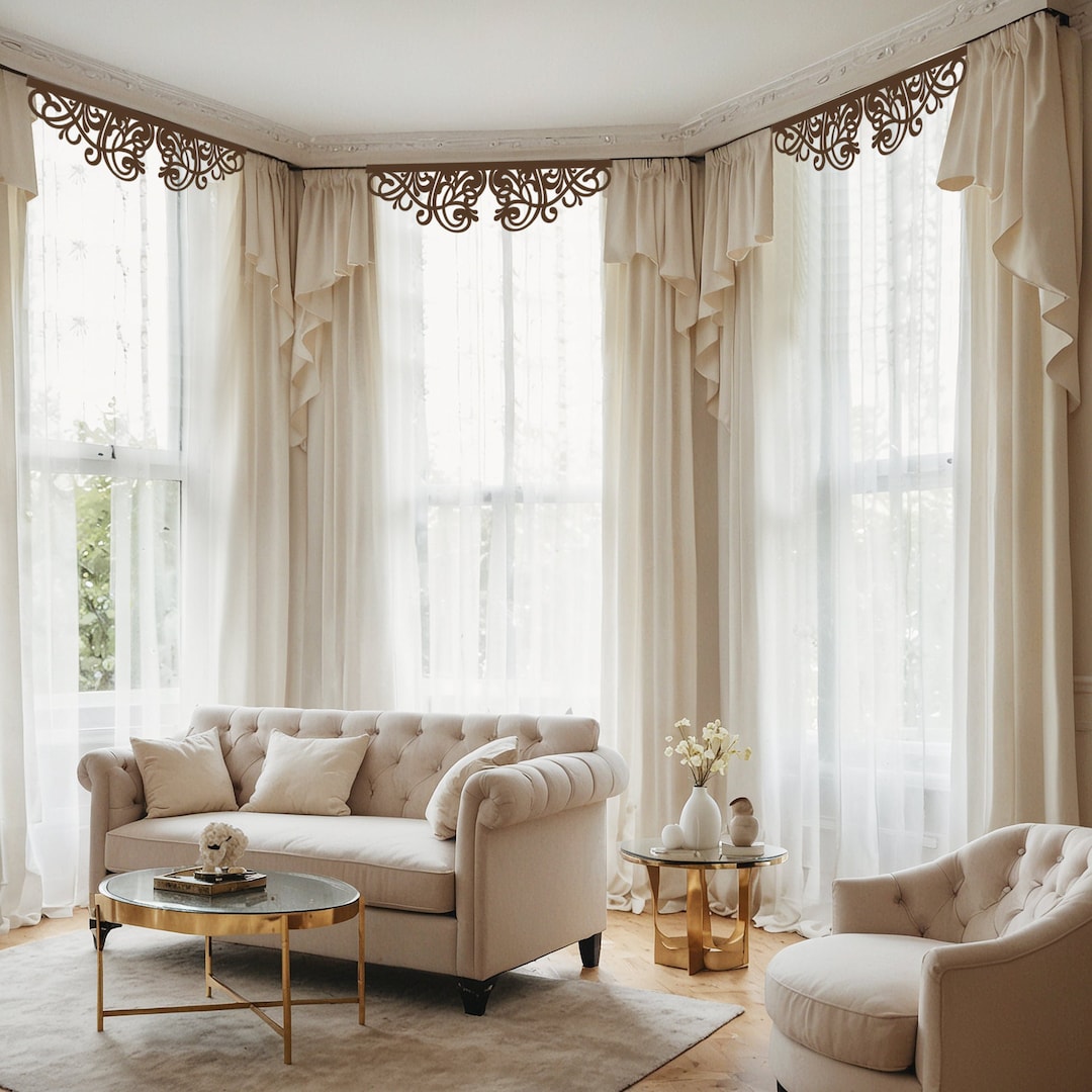 Art Deco Lace Curtain Valance: Custom Laser Cut Window Decor - Etsy