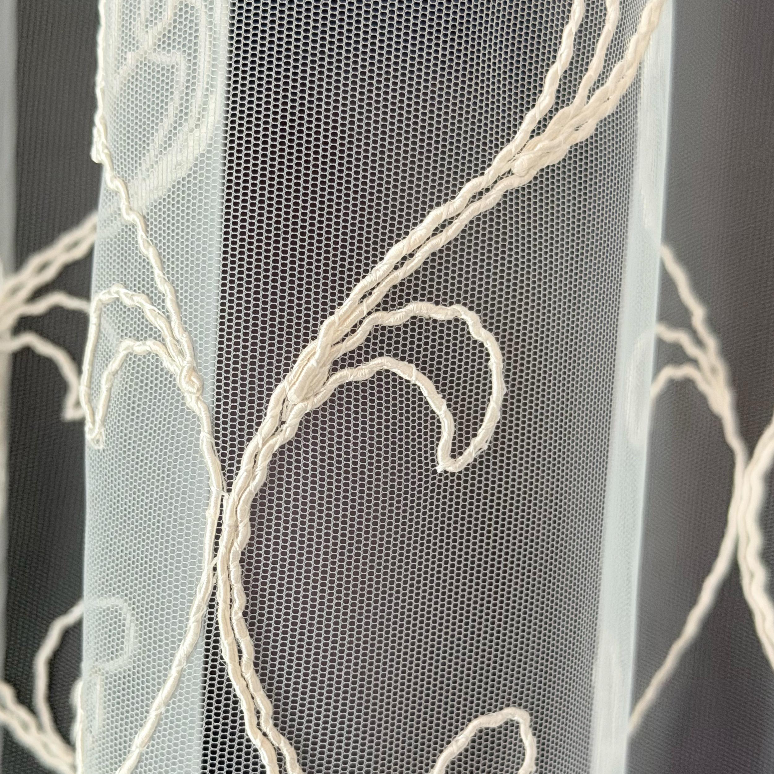 Opulence Arabic Floral Damask Embroidered Sheer Drapes | Custom