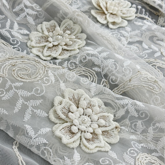 Luxury Victorian Damask Embroidered Sheer Lace Curtains: Living