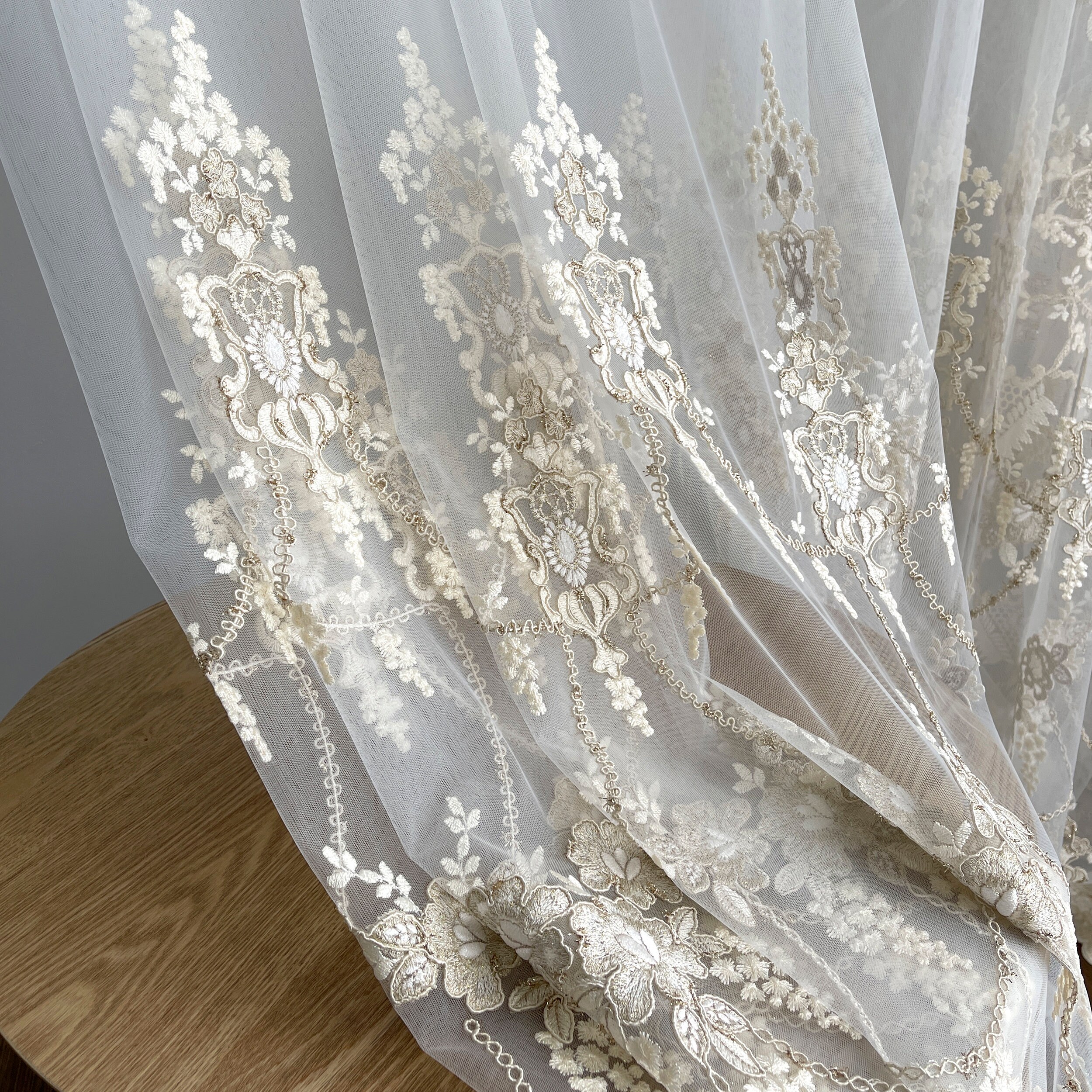 Luxury Custom Sheer Curtains With 3d Flowers Embroidered - Etsy Canada