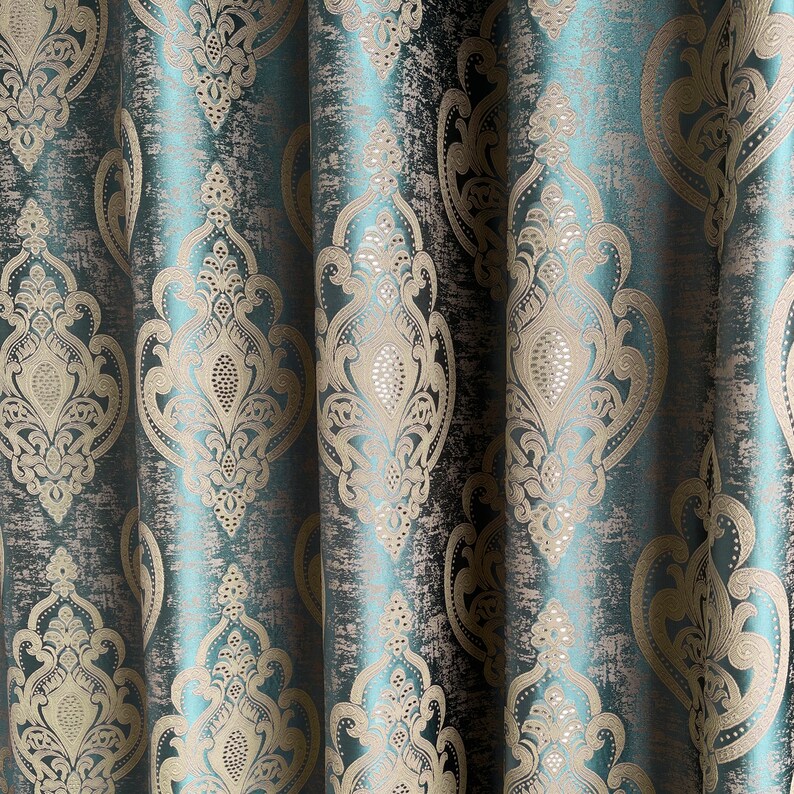 Jacquard Drapery Curtain Thick Living Room Curtains Luxury Etsy