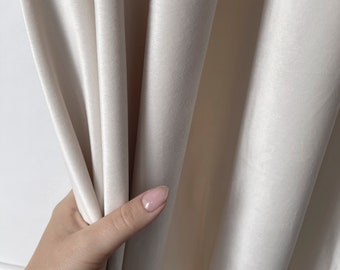 Ivory Eyelet Blackout Curtains: Custom Velvet Drapes with Privacy Lining