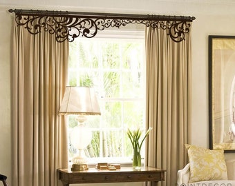 Laser Cut Window Valance: Custom Lace Curl Lambrequin