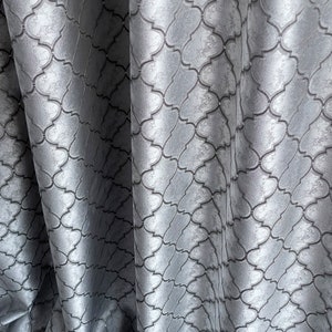 Jacquard drapery curtain, classic living room curtains, silver gray custom curtain panels