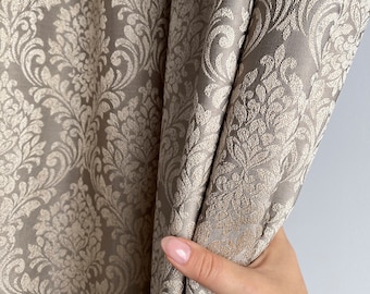 Damask Jacquard drapery curtain, floral curtain panels, thick bedroom curtains