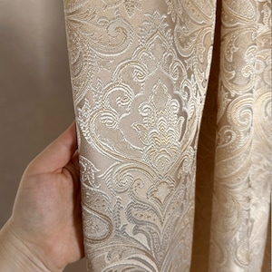 Custom Luxury Jacquard Curtains, Golden Victorian Damask Living Room Curtains for  Elegant Windows Decor