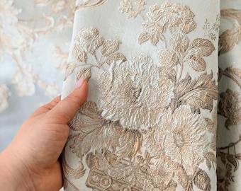 Luxury Rich Vintage Victorian Damask Curtains for Living Room | Custom Blackout Curtains | Eyelet