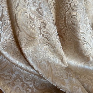 Custom Paisley Patterned Jacquard Curtains, Golden Embroidery Drapery, Luxury Curtains for Living Room