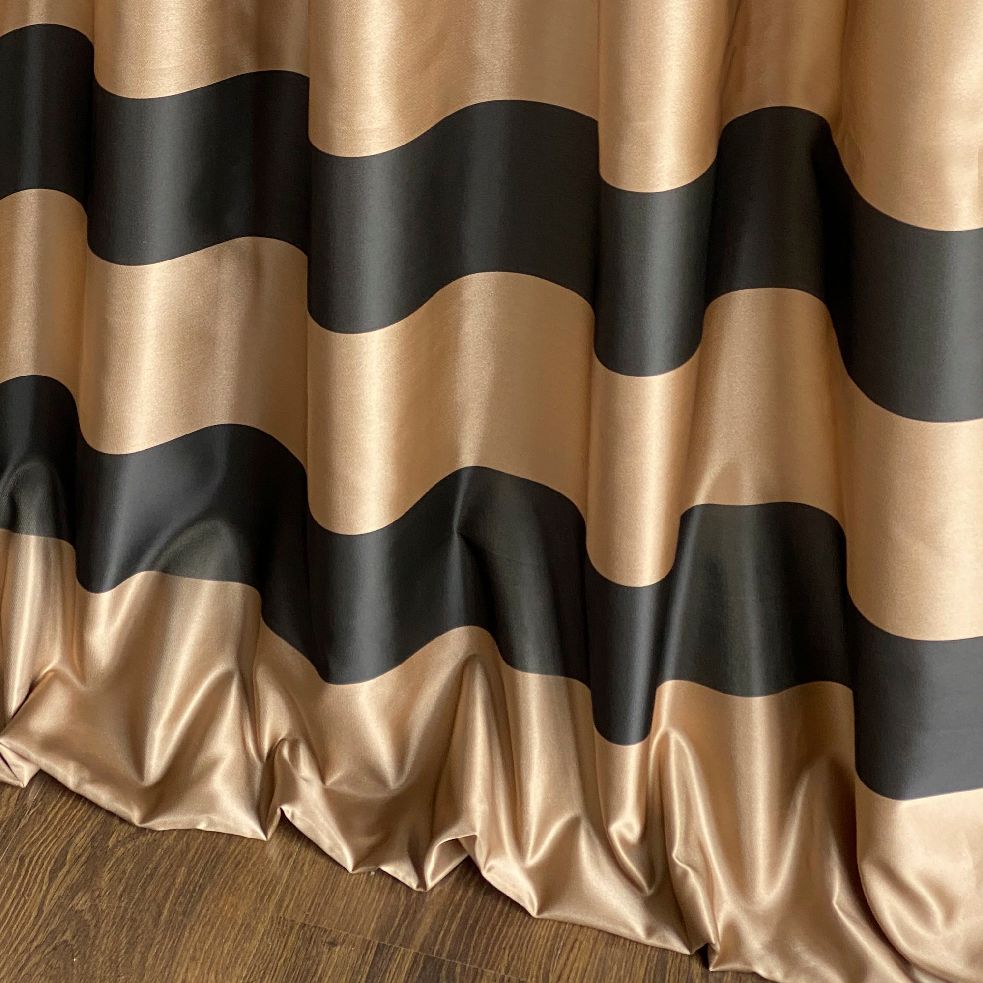 Striped curtain panels luxury drapery curtains gold living Etsy