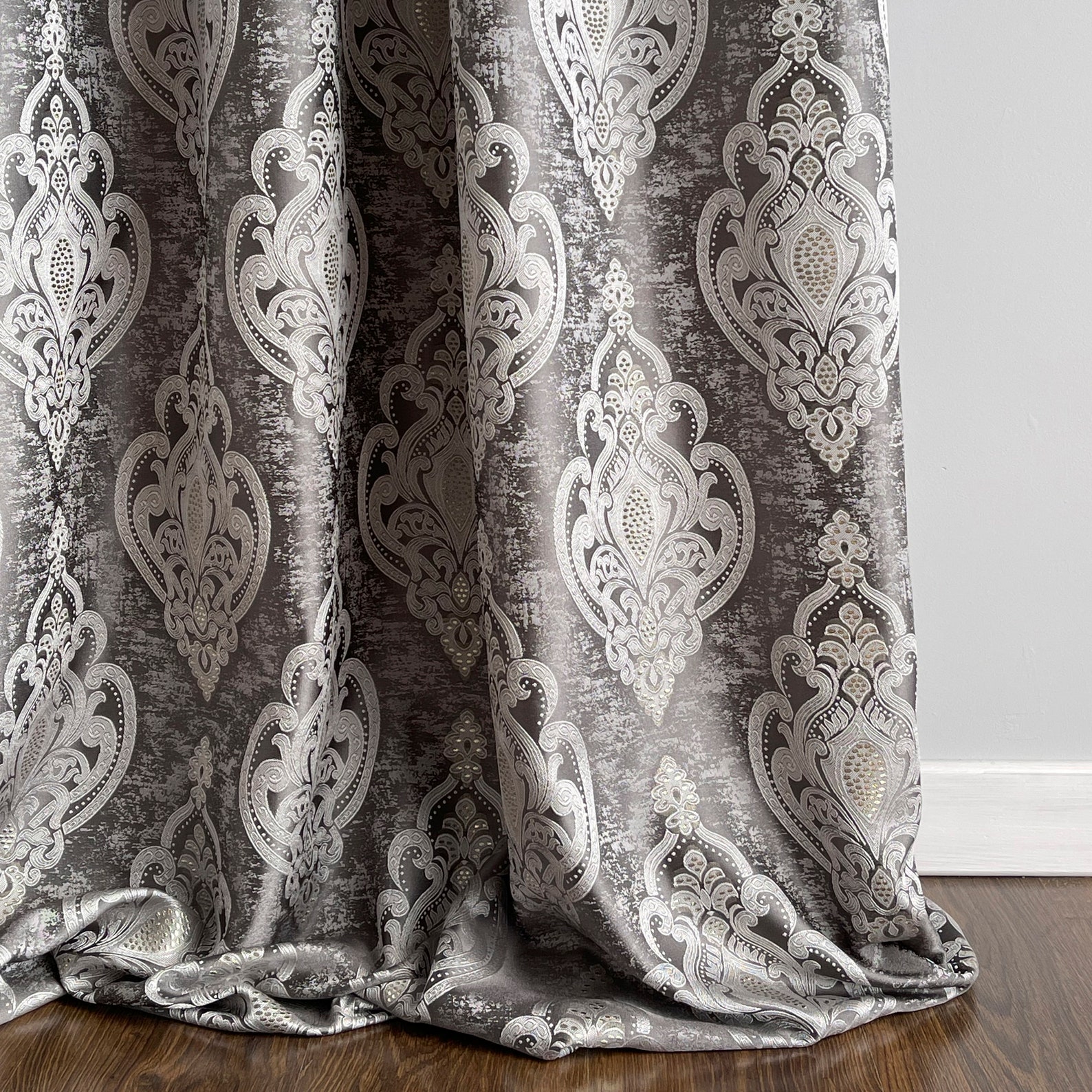 Damask Drapery Custom Curtain Thick Living Room Curtains Etsy