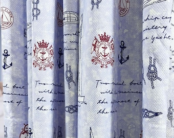 Sailor Linen Curtain: Custom Blue Drapery for Sea Themed Kids Room
