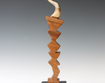 Wood sculpture, exotic wood, abstract, hand carved, curio #141