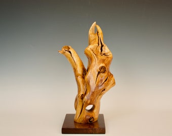 Wood sculpture, abstract, hand carved, curio #103