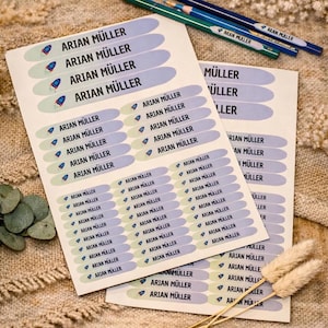 Namenssticker für die Schule oder für den Kindergarten
