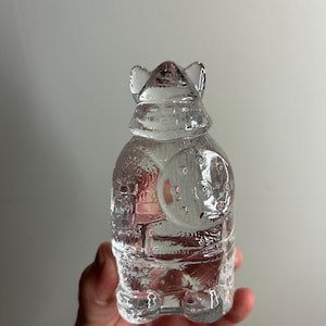 Lindshammer Kristall Schweden Kunst Glas Wikinger Mann Figur Skulptur Briefbeschwerer klares Glas