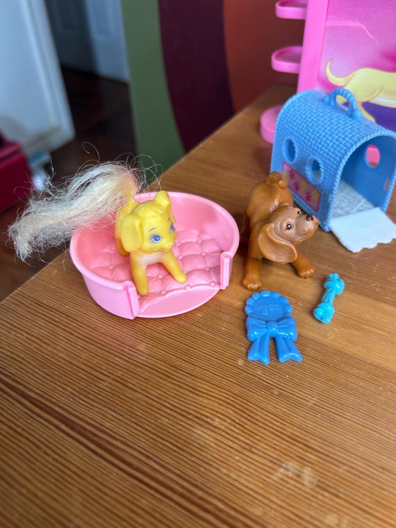 Y2K 90s Barbie Pet Vet Animal Cat Dog Play Set Kids Toys Set