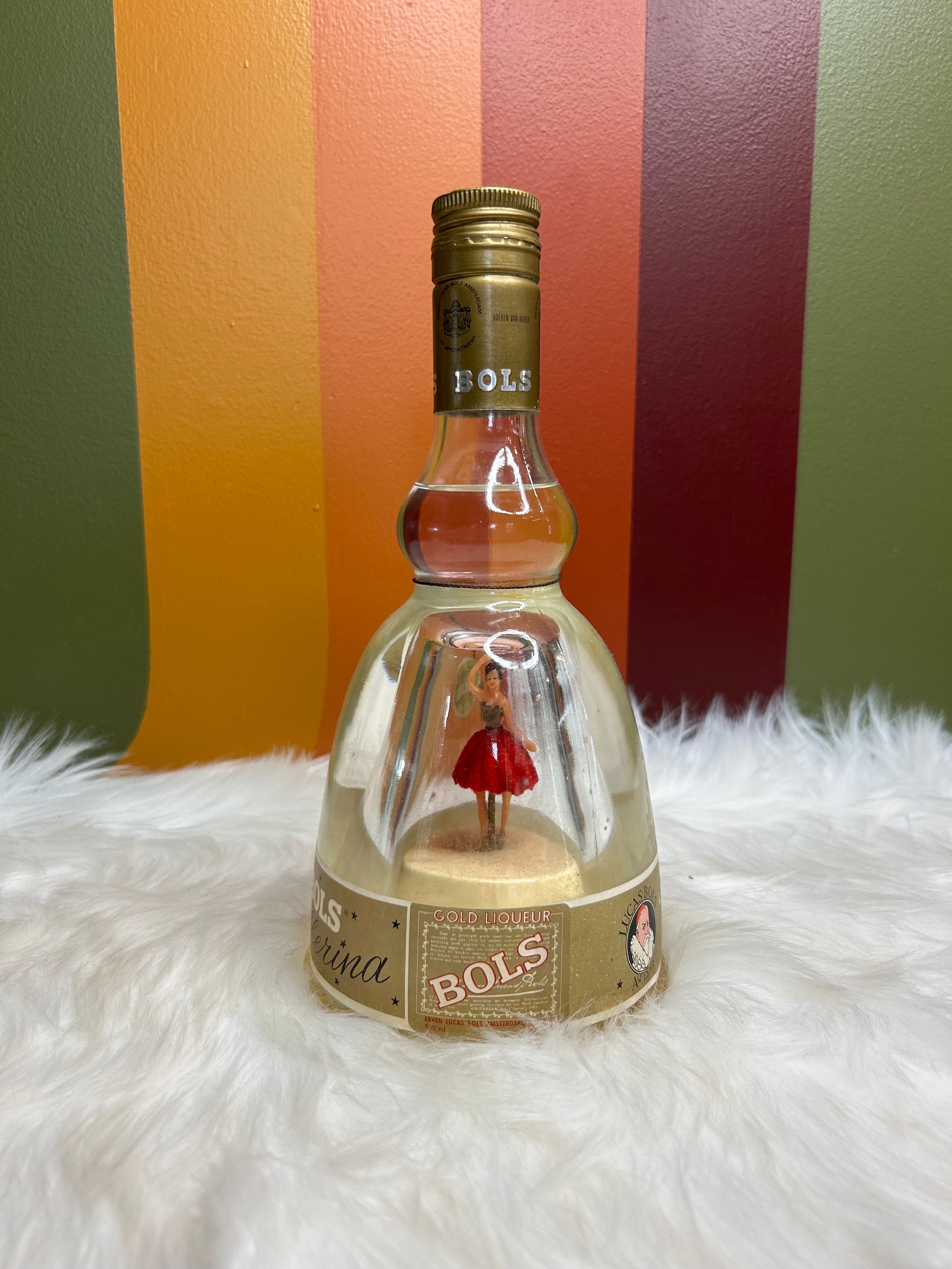 Bols Gold Fleck Ballerina Liquid Bottle Alcohol Vintage Bols Gold Fleck Ballerina Liquid Bottle Alcohol Vintage