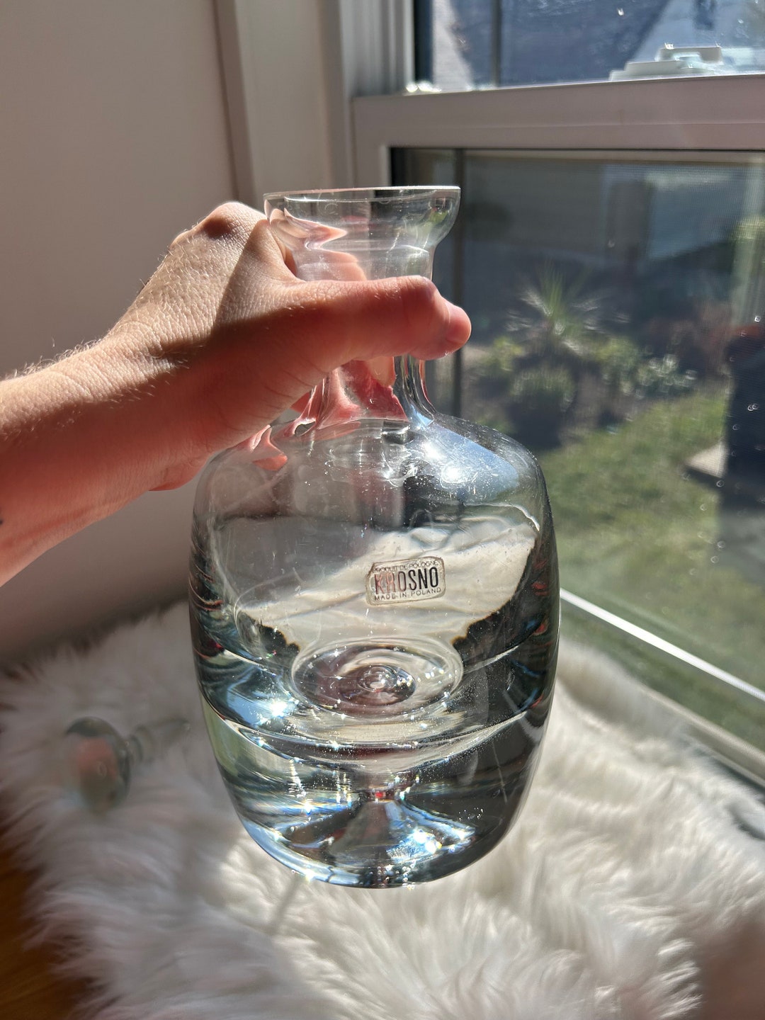 Krosno Very Heavy Glass Decanter With Controlled Bubble Whisky Etsy