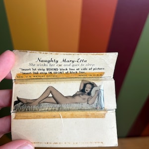 Vintage adult nude nowość kalendarz pin up z 1949 roku „niegrzeczna Mary Etta”