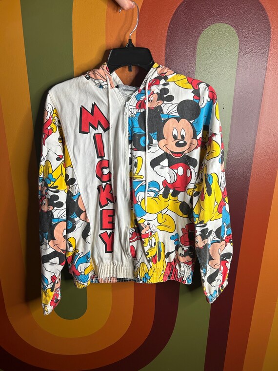Vintage Mickey Mouse Disney Jacket Sweater Zip up Hoodie Donald
