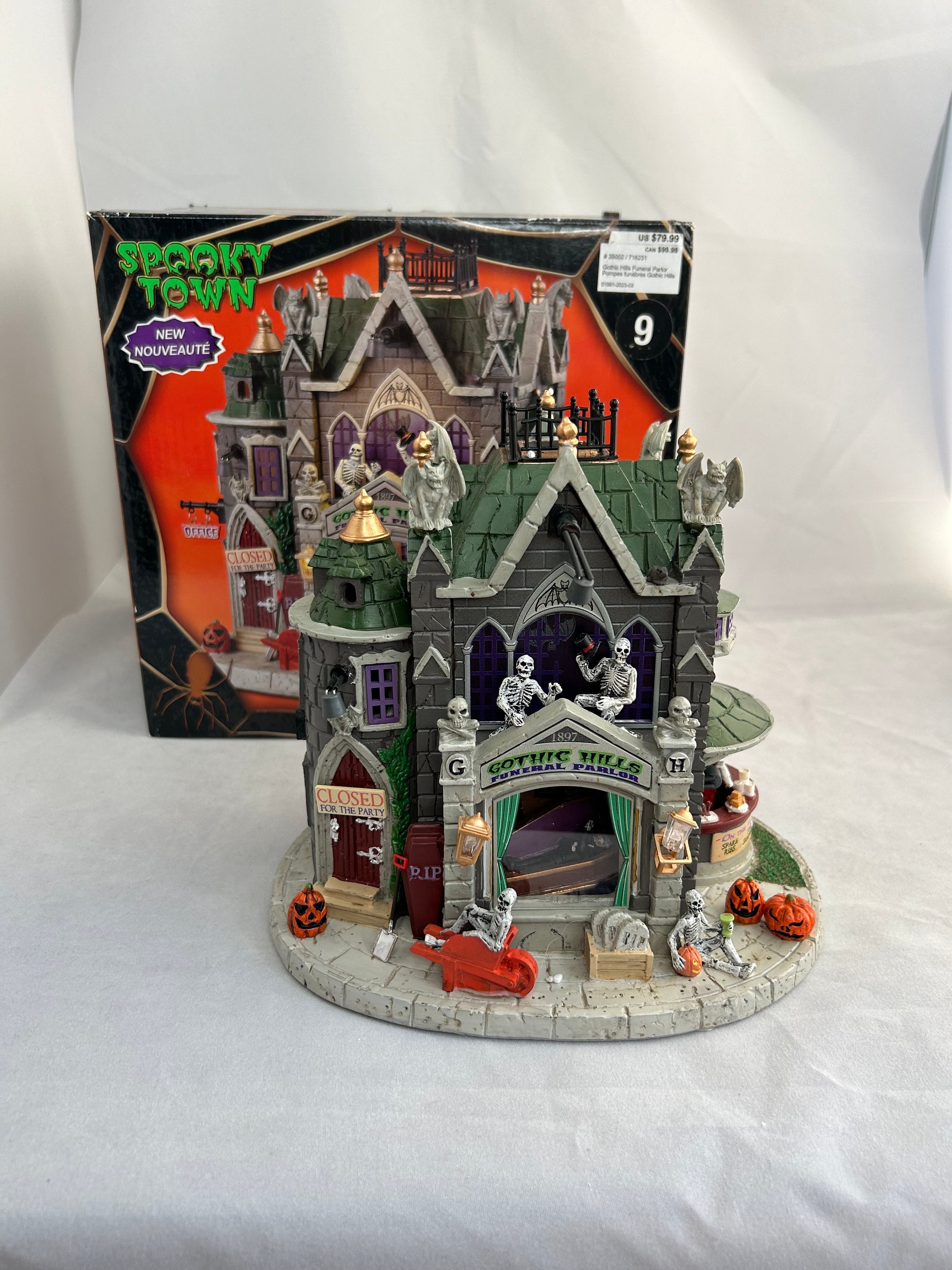 Lemax Funeral Home Spooky Town Gothic Hills Parker Bartender
