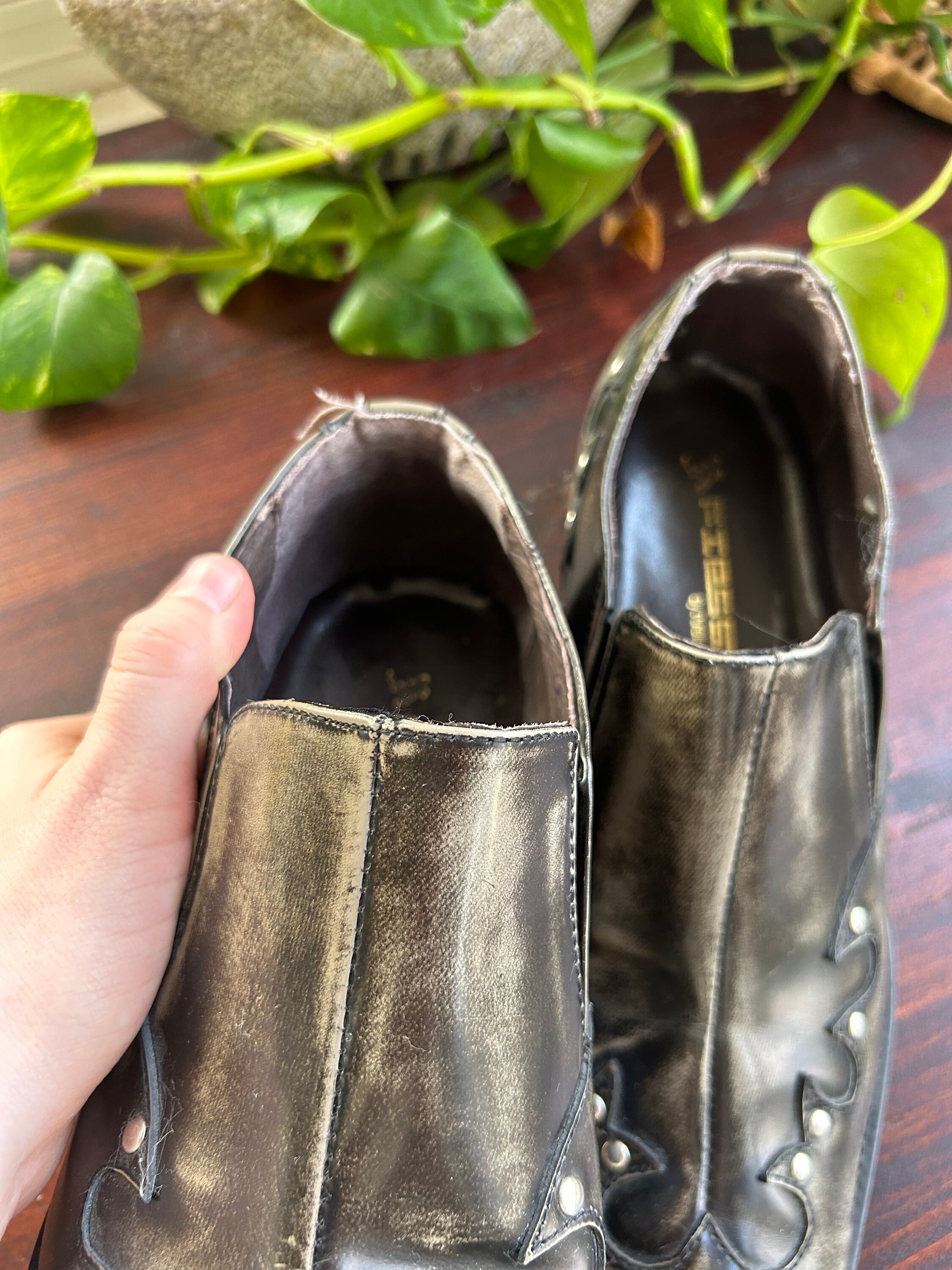 Fiesso by Aurelio Garcia Brown Leather Square Toe Slip On Loafers Italy‎ Retro Fiesso by Aurelio Garcia Leather Slip on Men main image 3